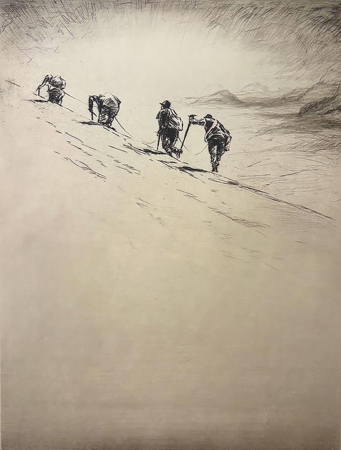 Mountain Climbers - LEVON WEST - etching and drypoint