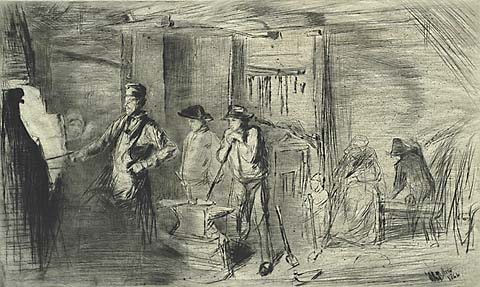 The Forge - JAMES A. MCNEILL WHISTLER - drypoint
