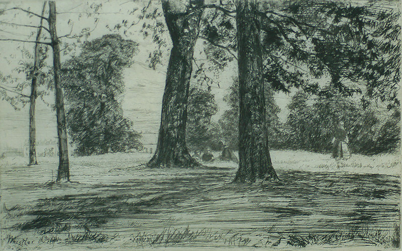 Greenwich Park - JAMES A. MCNEILL WHISTLER - etching and drypoint
