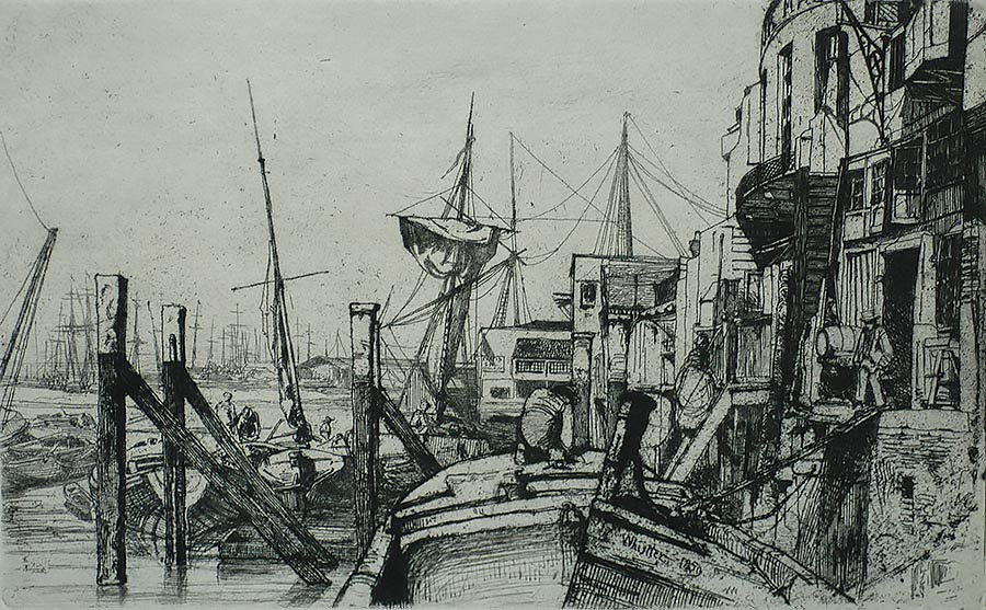 Limehouse - JAMES A. MCNEILL WHISTLER - etching and drypoint
