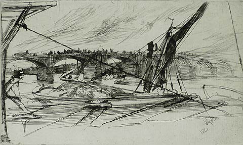 Vauxhall Bridge - JAMES A. MCNEILL WHISTLER - etching