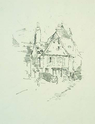 Gabled Roofs (Vitre) - JAMES A. MCNEILL WHISTLER - lithograph