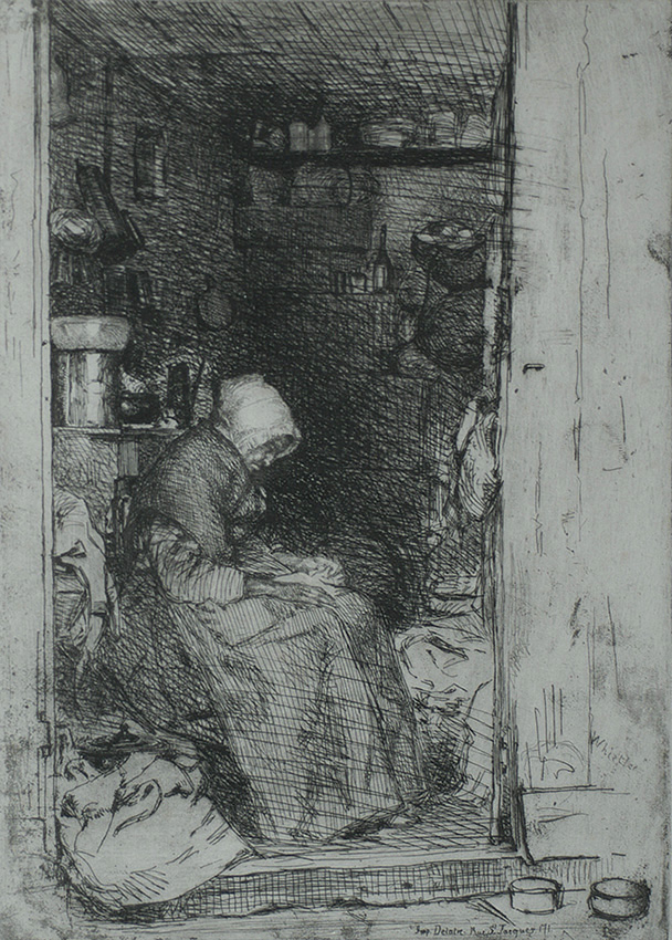 La Vieille au Loques (The Old Rag Woman) - JAMES A. MCNEILL WHISTLER - etching and drypoint