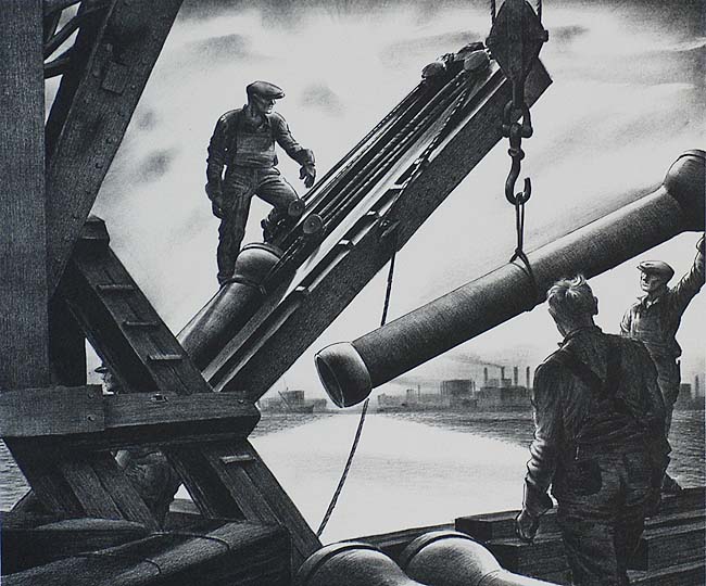 Pipefitters - EDWARD A. WILSON - lithograph