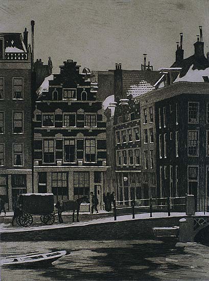 Halvemaansteeg (Amsterdam) - WILLEM WITSEN - etching and aquatint