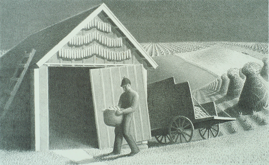 Seed Time and Harvest - GRANT WOOD - lithograph