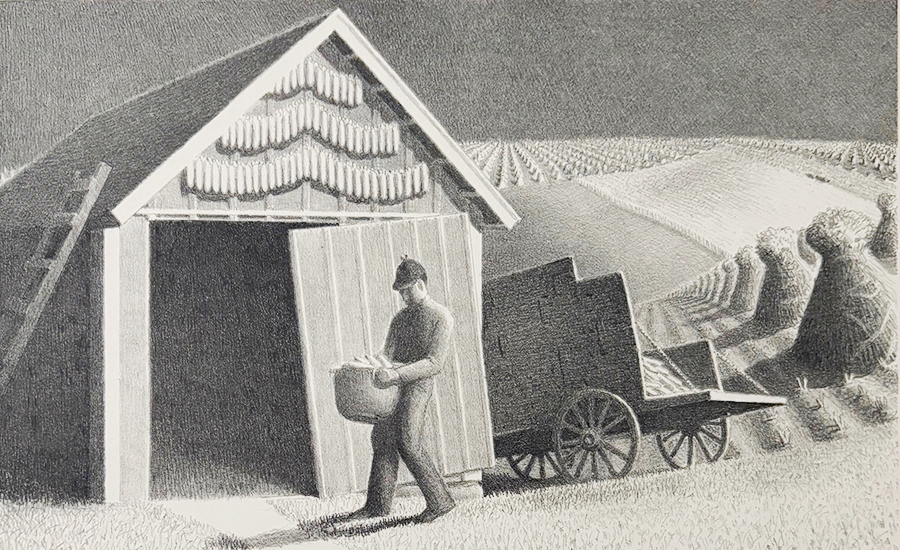 Seed Time and Harvest - GRANT WOOD - lithograph