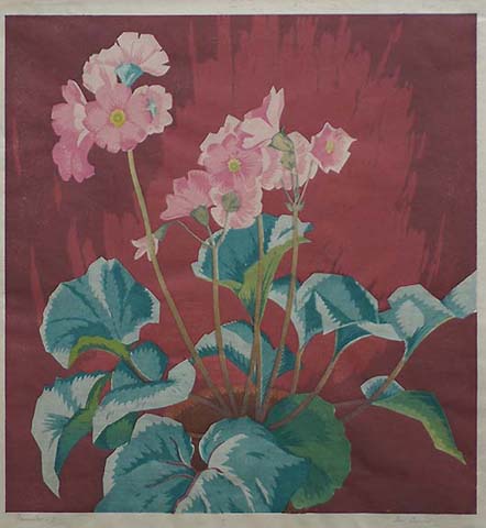 Floral Study - IAN CHEYNE - color woodcut