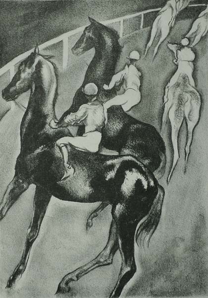 Horses Turning into a Canter - JOHN COPLEY - lithograph