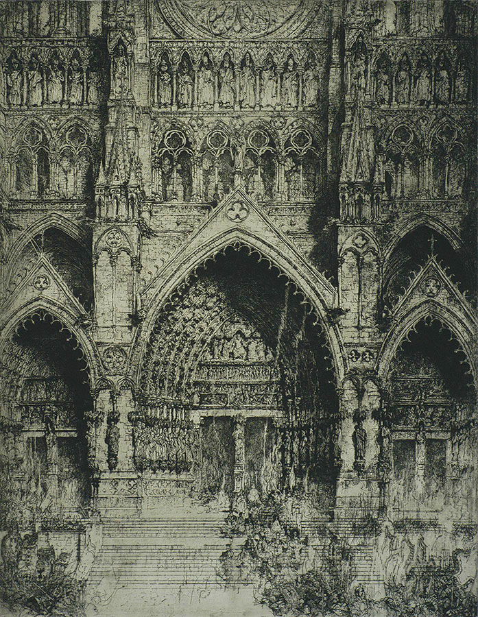La Cathédrale d'Amiens - JULES DE BRUYCKER - etching