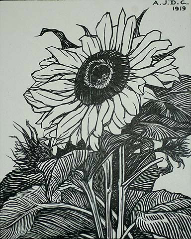 Sunflower -  ANNA JULIE DE GRAAG - woodcut