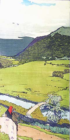 Brotherswater - FRANK MORLEY FLETCHER - color woodcut