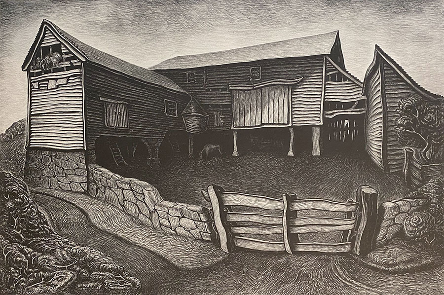 Barns (Barns at Glen Gardner) - WANDA GAG - lithograph