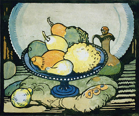 Gourds - ELIZA D. GARDINER - color woodcut