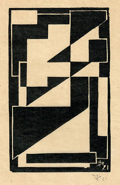 Composition (Compositie) - JOZEF PEETERS - linoleum cut