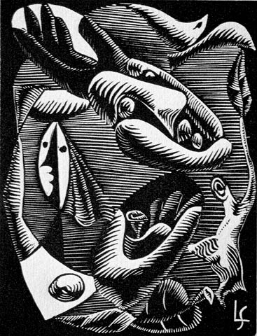 Surrealist Abstraction - LEOPOLD SURVAGE - wood engraving