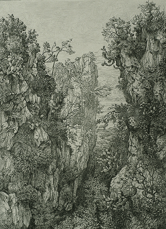 Gorge, Taormina (Berkloof in Taormina, Sicily) - DIRK VAN GELDER - etching