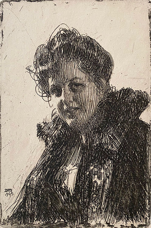 Mrs. Granberg - ANDERS ZORN - etching