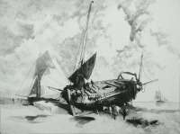Une Barque à Marée Basse (A Boat at Low Tide) -  HERVIER