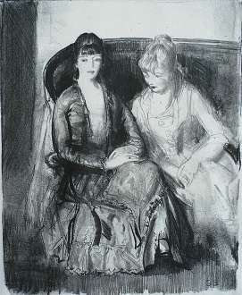 Emma and Marjorie on a Sofa - GEORGE BELLOWS