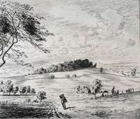 Country Scene with Man Walking -  LEWIS