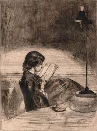 Reading by Lamplight -  WHISTLER
