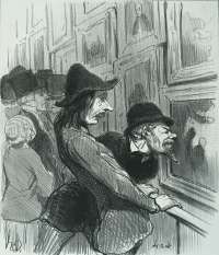 Artists in the Process of viewing the Work of a Rival (Artistes en train d'examiner le tableau d'un rival) -  DAUMIER