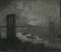 Brooklyn Bridge at Night -  PENNELL