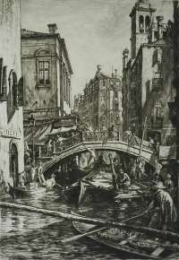 Canal and Bridge of S.S. Apostoli, Venice -  BONE