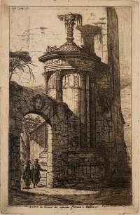 Entrance to the French Capuchin Monastery in Athens (after Le Bas) -  MERYON