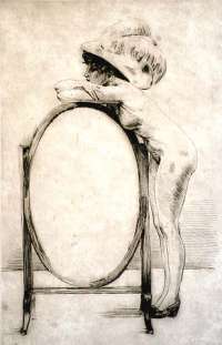 Woman Leaning on a Mirror -  THOMAS